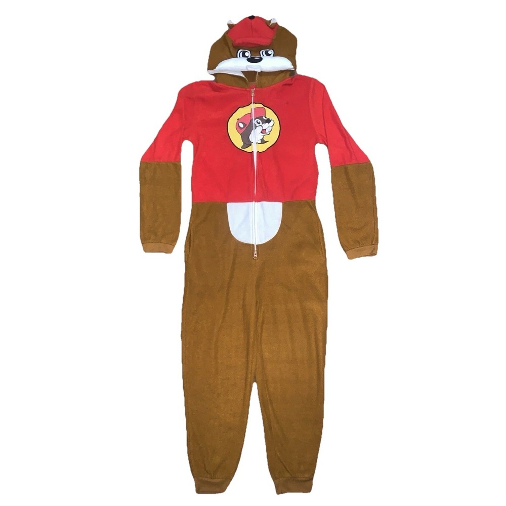 Buc-ees Exclusive Full Zip Pajama Suit Costume Size Youth M/L  One Piece Unisex